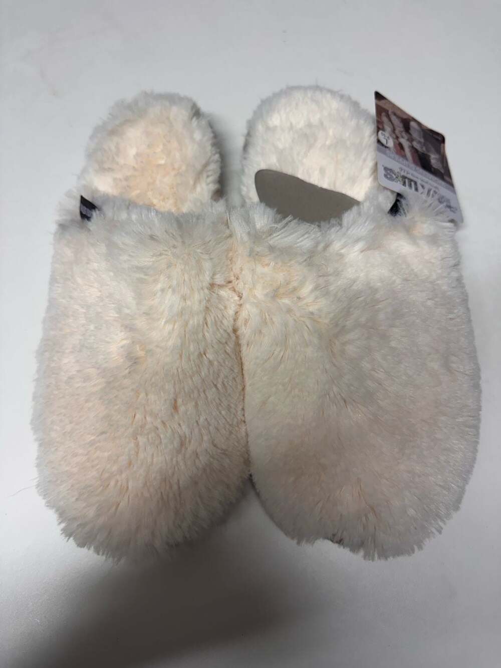 Muk Luks Womens Slippers Size L 9-10 White Faux Fur Closed Toe